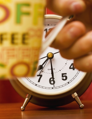 alarm clock first hour office coffee mug time
