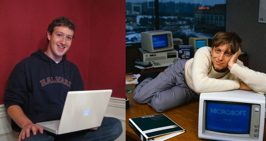 bill gates mark zuckerberg working office