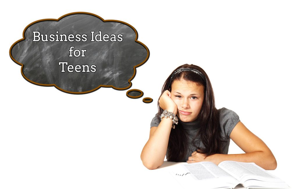 girl sitting on chair in front of book thinking about business ideas for teens