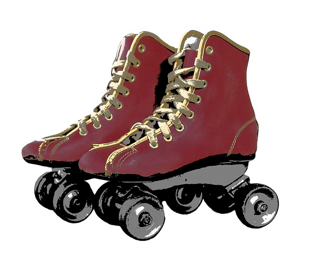 roller skates, red skates